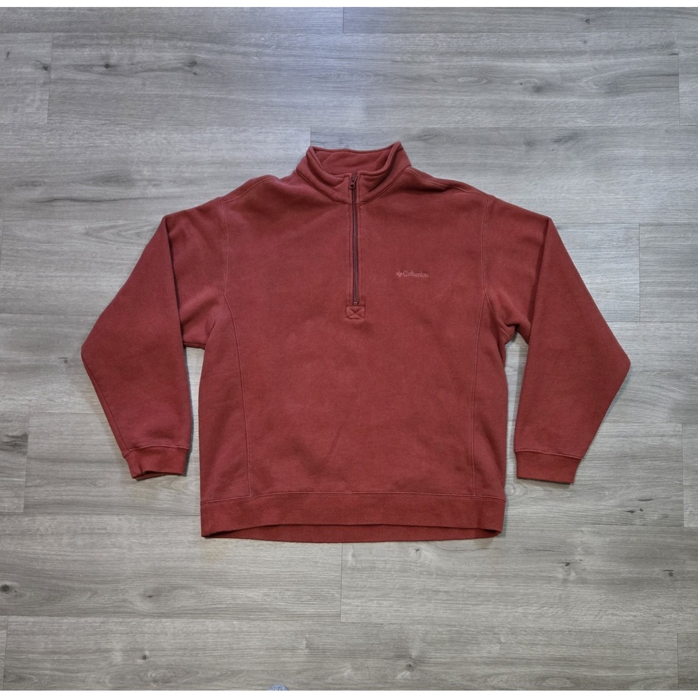 Vintage Y2K Columbia Sportswear Company Red Jasper Quarter-Zip Sweatshirt Large